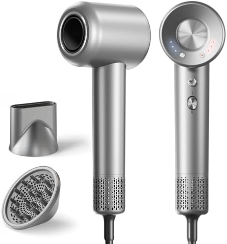 Hair Dryer, 160000 RPM High-Speed Ionic Blow Dryer with Magnetic Diffuser, Fast-Drying Hair Dryer for Women, 500M Negative Ions Frizz Control, Low-Noise Hairdryer for Home & Salon