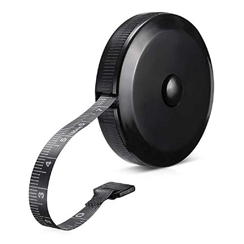 GDMINLO Soft Tape Measure Retractable Measuring for Body Fabric Sewing Tailor Cloth Knitting Craft Weight Loss Measurements Retractable Black Double Scales Rulers 1 Pack