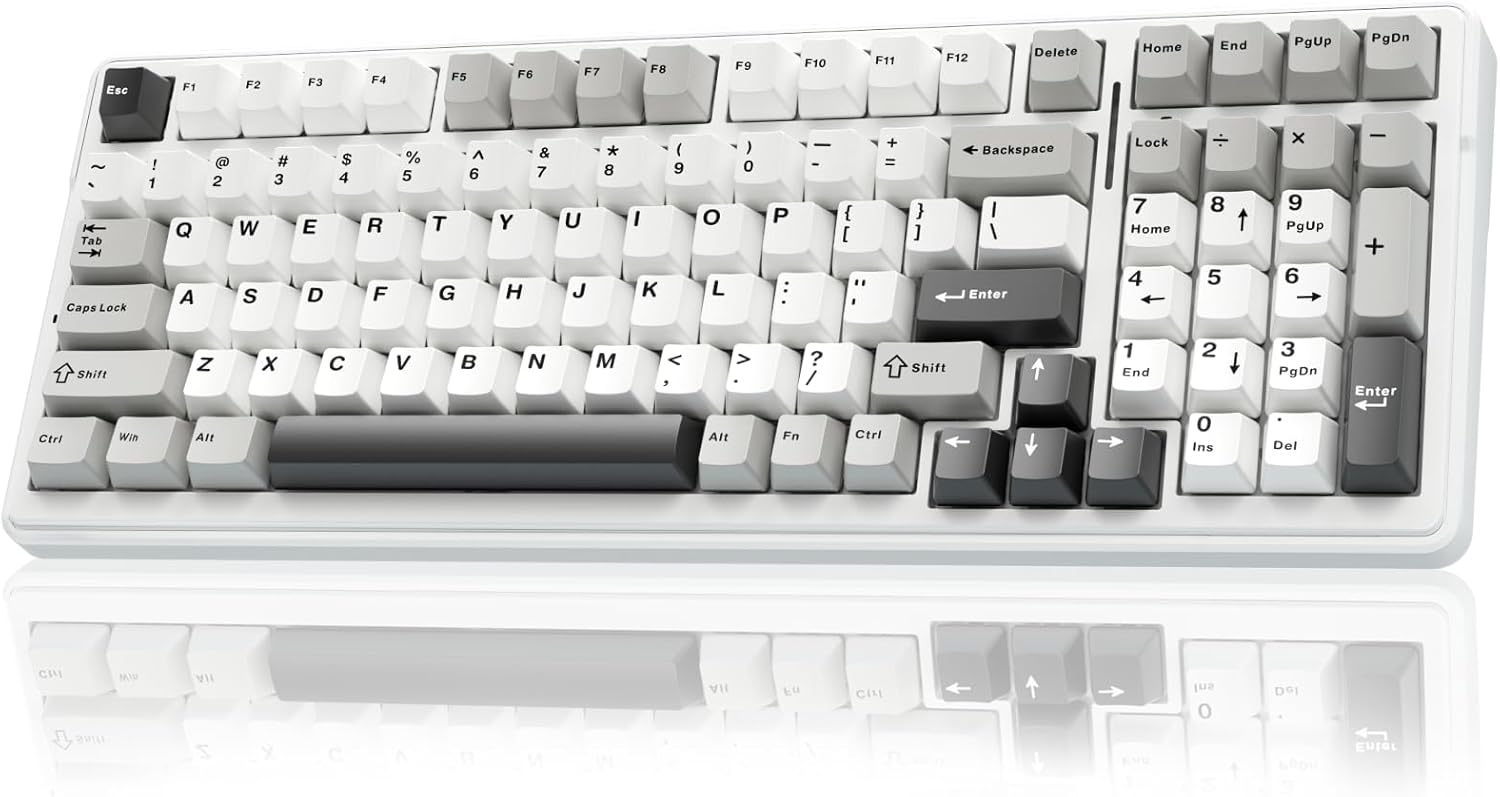 AULA F99 Wireless Mechanical Keyboard,Tri-Mode BT5.0\/2.4GHz\/USB-C Hot Swappable Custom Keyboard,Pre-lubed Linear Switches,RGB Backlit Computer Gaming Keyboards for PC\/Tablet\/PS\/Xbox