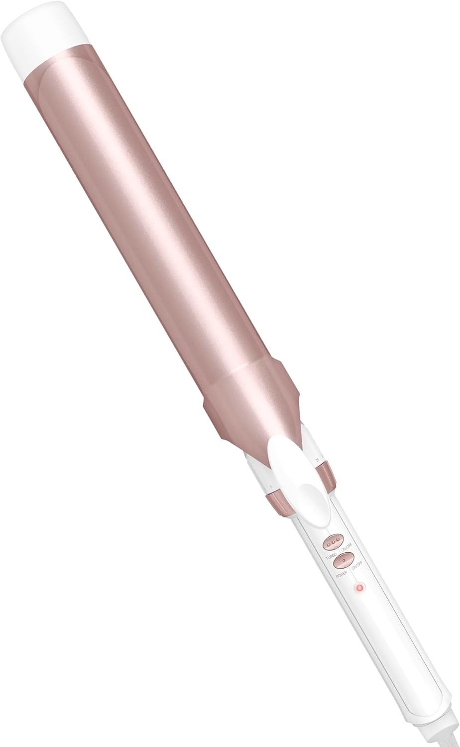 Conair Double Ceramic 1 ½-Inch Long Barrel Curling Iron, 1 ½-Inch Barrel Creates Soft Waves, Hair Waver for Use on Medium &amp; Long Hair, White\/Rose Gold