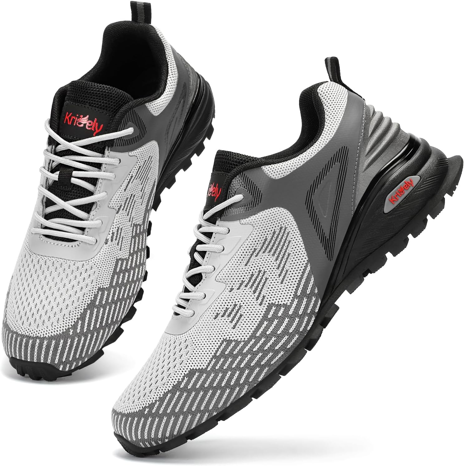 Kricely Men's Trail Running Shoes Non Slip Hiking Shoes Tennis Shoes Fashion Sneakers Workout Footwear